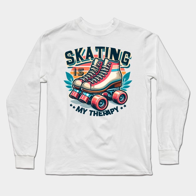 Skating Long Sleeve T-Shirt by Vehicles-Art